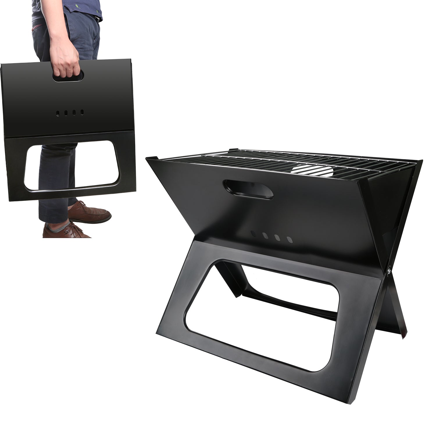 1Pc Portable BBQ Barbecue Grill Foldable Charcoal Grill Camping Garden