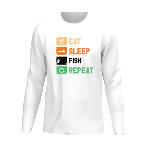 Eat Sleep Fishing Repeat Men Long Sleeve Shirt