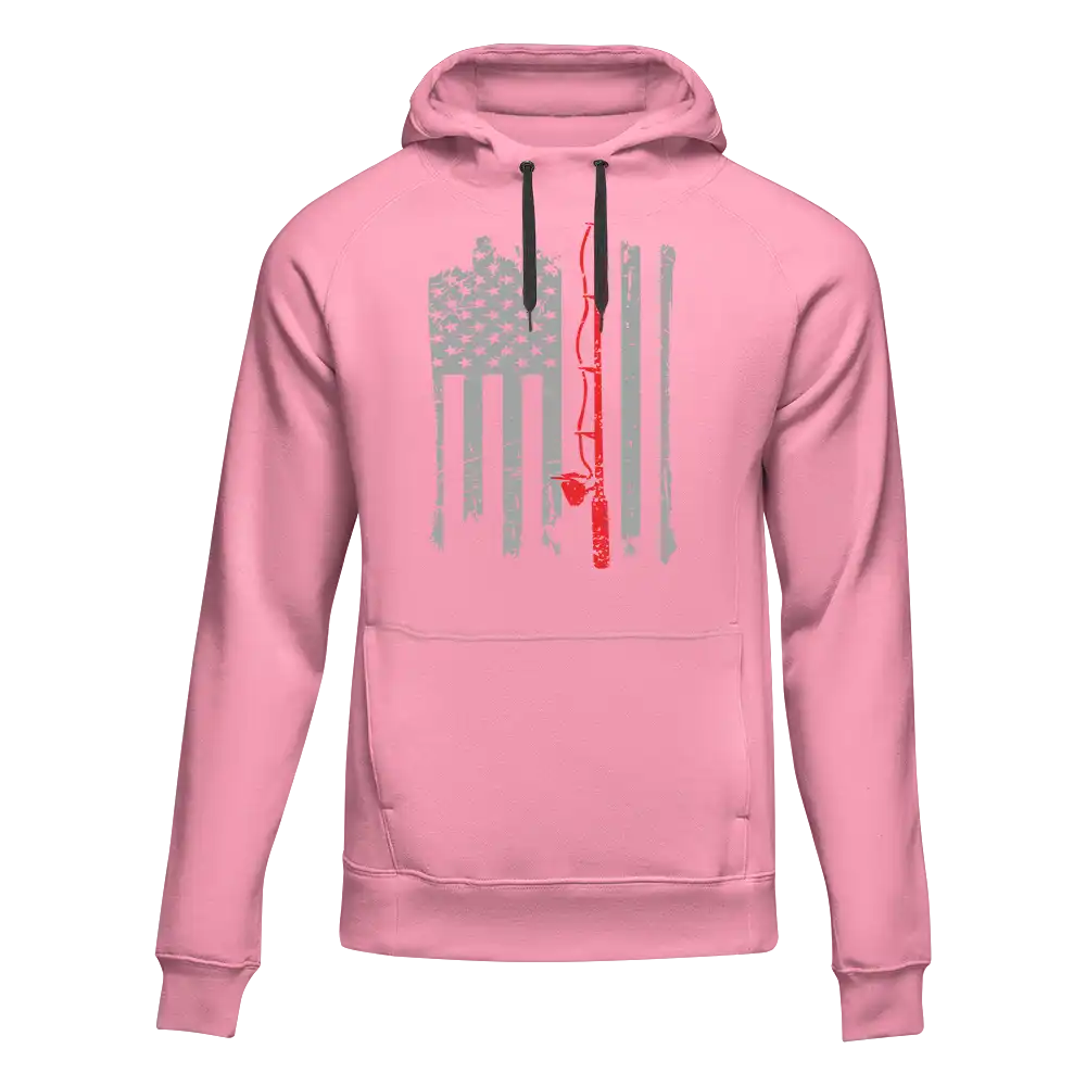 Fishing Rod American Flag Women Hoodie