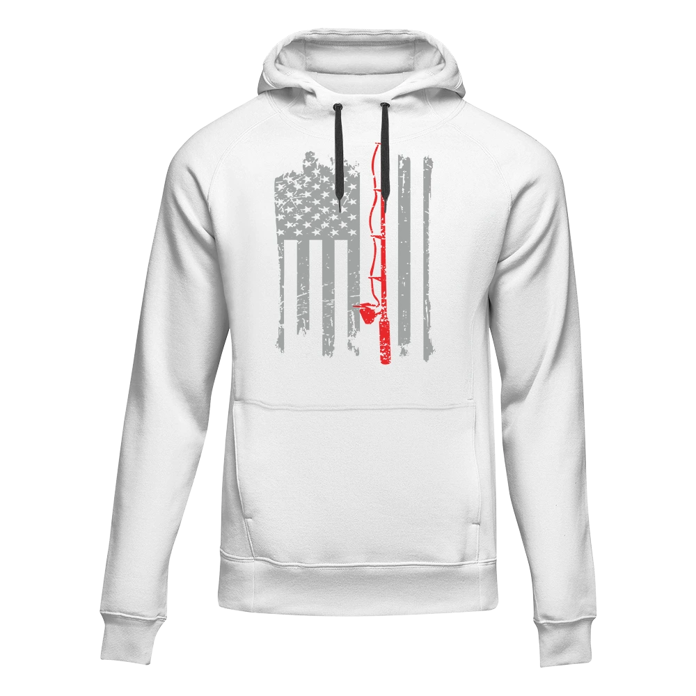 Fishing Rod American Flag Women Hoodie