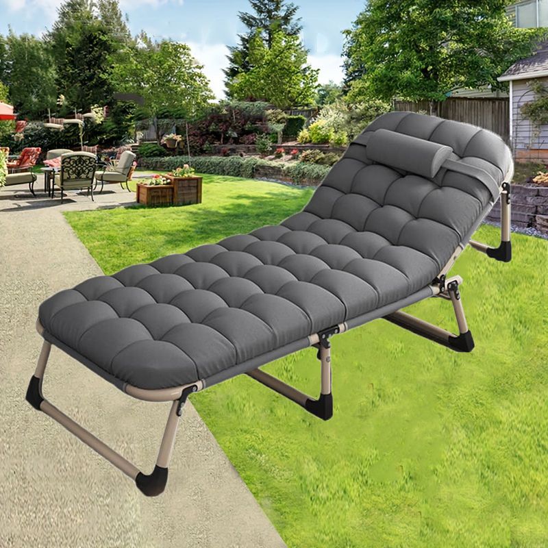 Heavy duty folding bed, camping bed with flip-up mattress (mattress