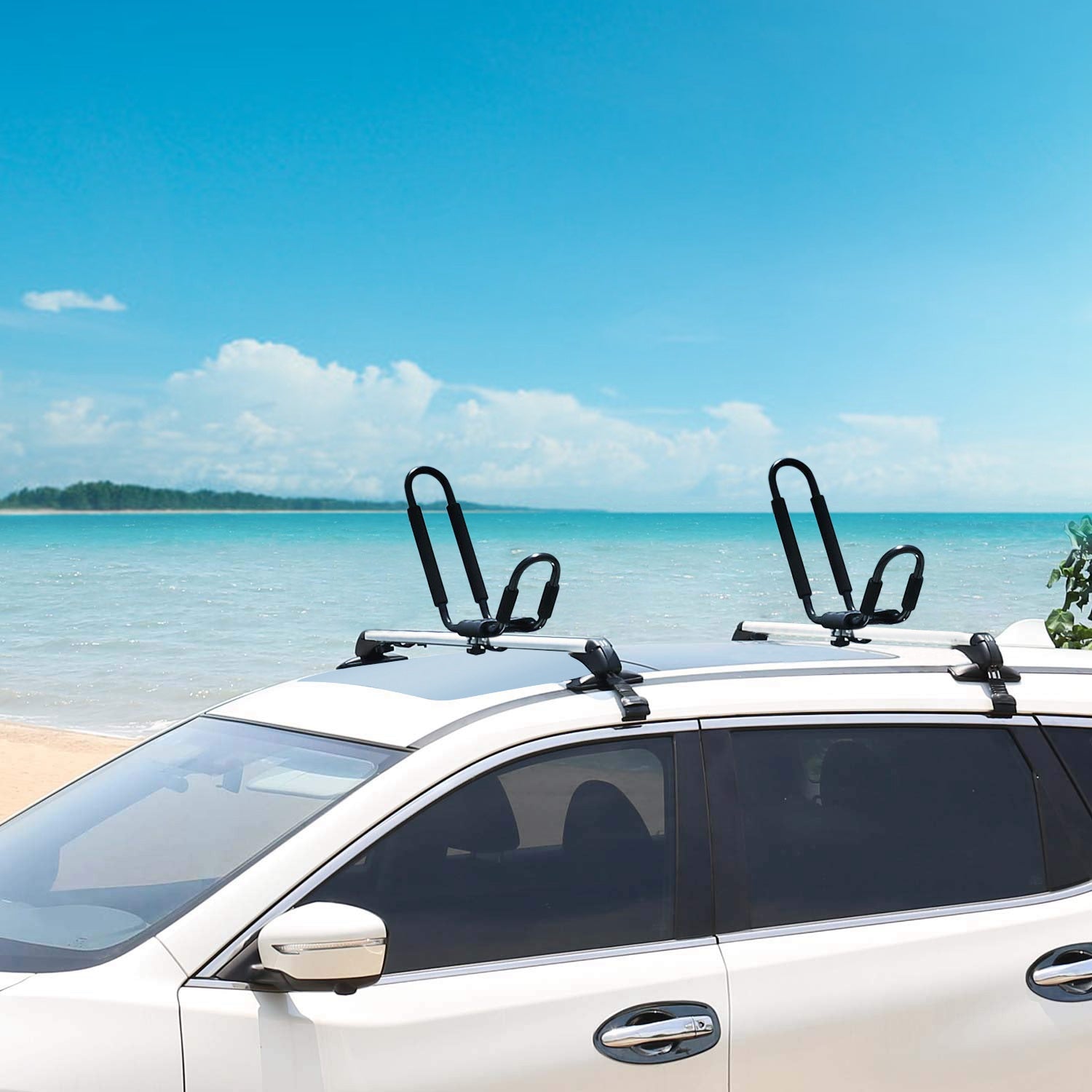 1 Pair Universal J-Bar Kayak Carrier 220LBS Load Heavy Duty Canoe Car