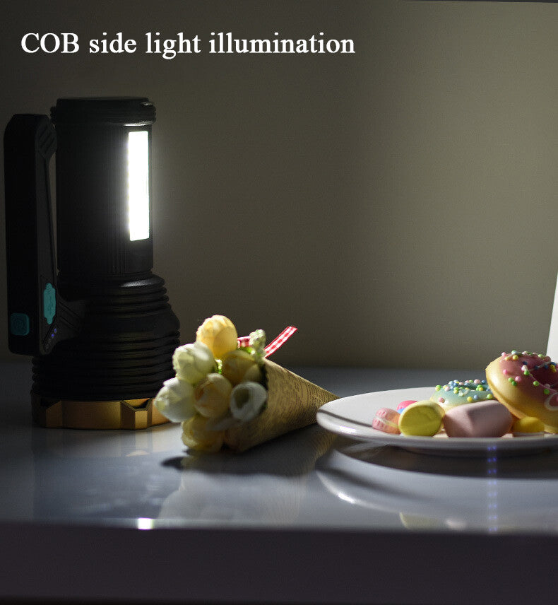 LED Torch USB Rechargeable COB Flashlight Spotlight Camping Light Most