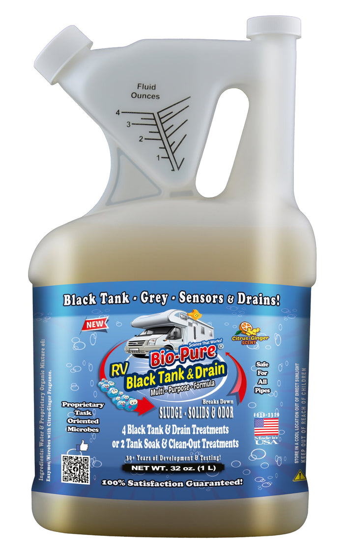Bio-Pure RV Black Tank/Septic, Drain Restore & Maintain Liquid 32 oz.