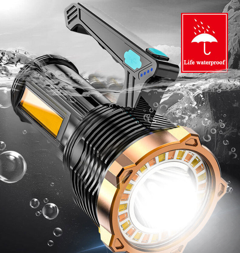 LED Torch USB Rechargeable COB Flashlight Spotlight Camping Light Most