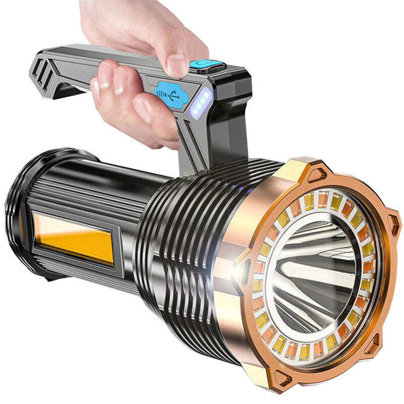 LED Torch USB Rechargeable COB Flashlight Spotlight Camping Light Most