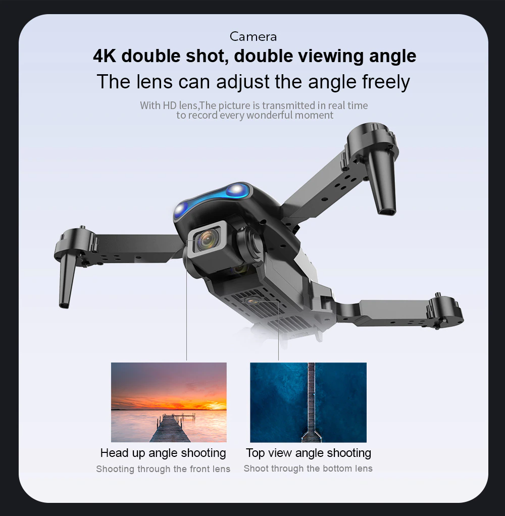 Drones Quadcopter 5G 4K GPS Drone X Pro with HD Dual Camera WiFi FPV