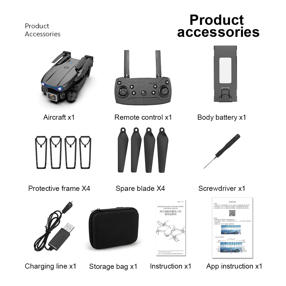 Drones Quadcopter 5G 4K GPS Drone X Pro with HD Dual Camera WiFi FPV