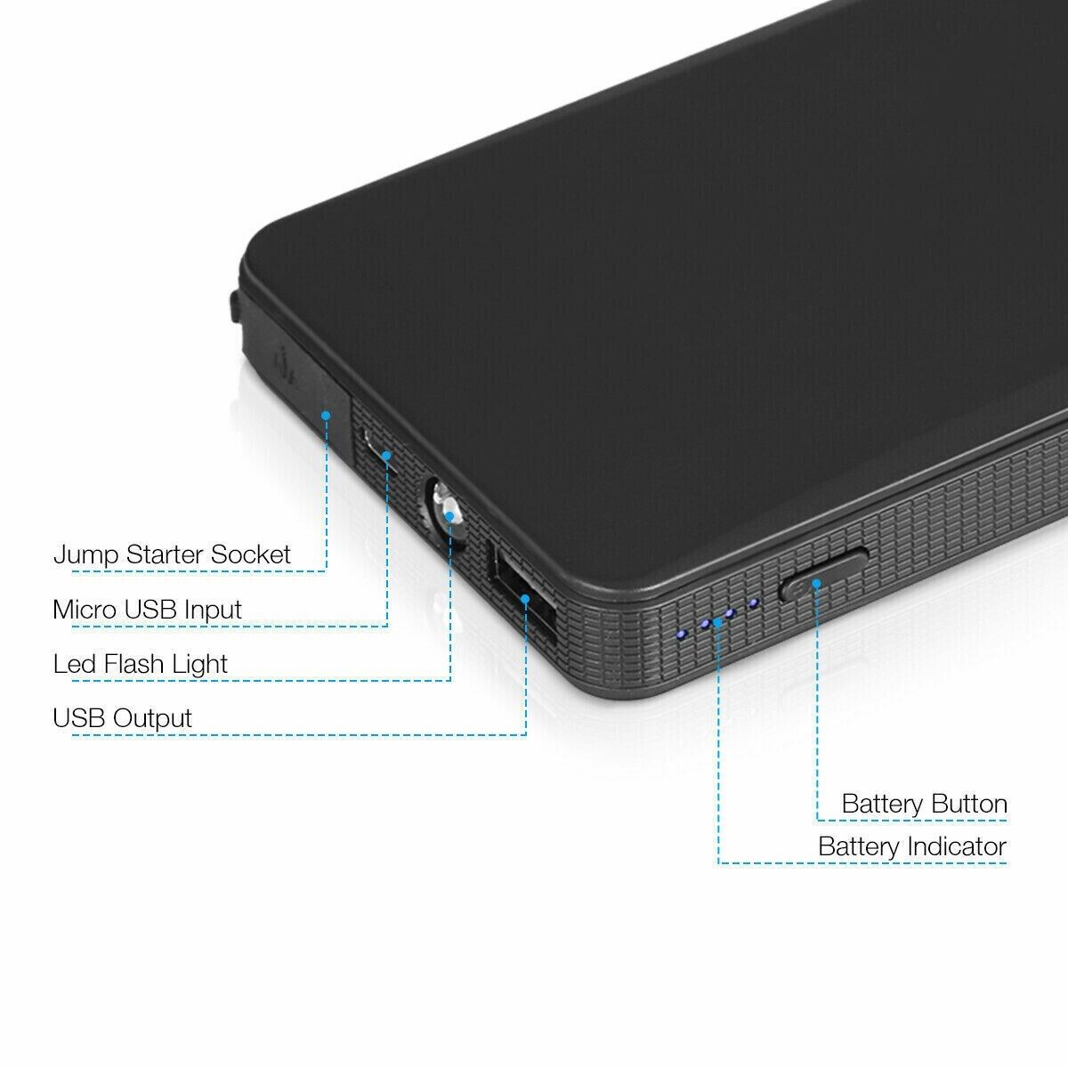 Portable Mini Slim 20000mAh Car Jump Starter Engine Battery Charger