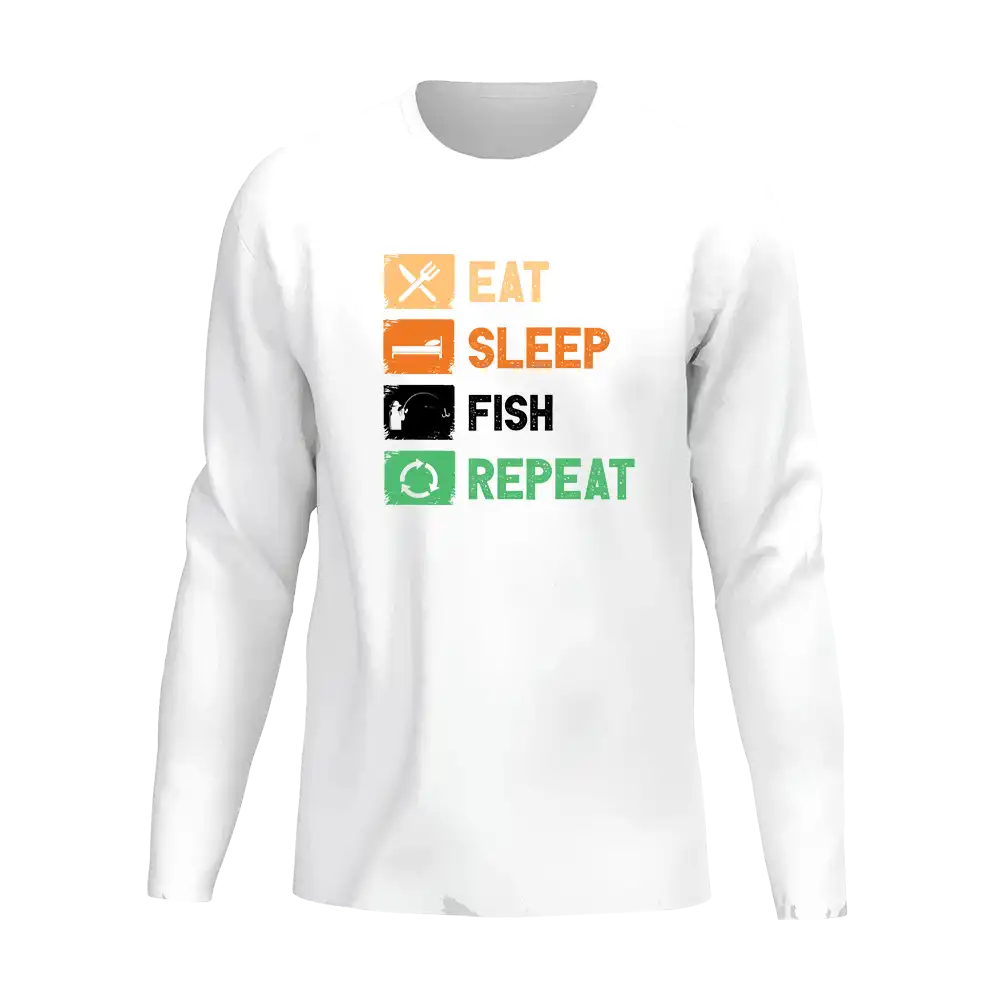 Eat Sleep Fishing Repeat Men Long Sleeve Shirt