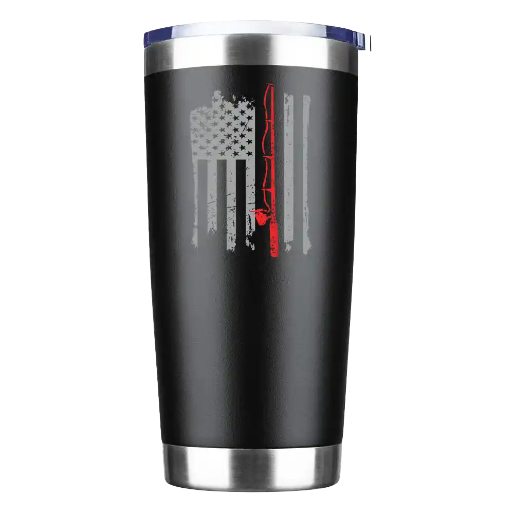 Fishing Rod American Flag 20oz Insulated Vacuum Sealed Tumbler