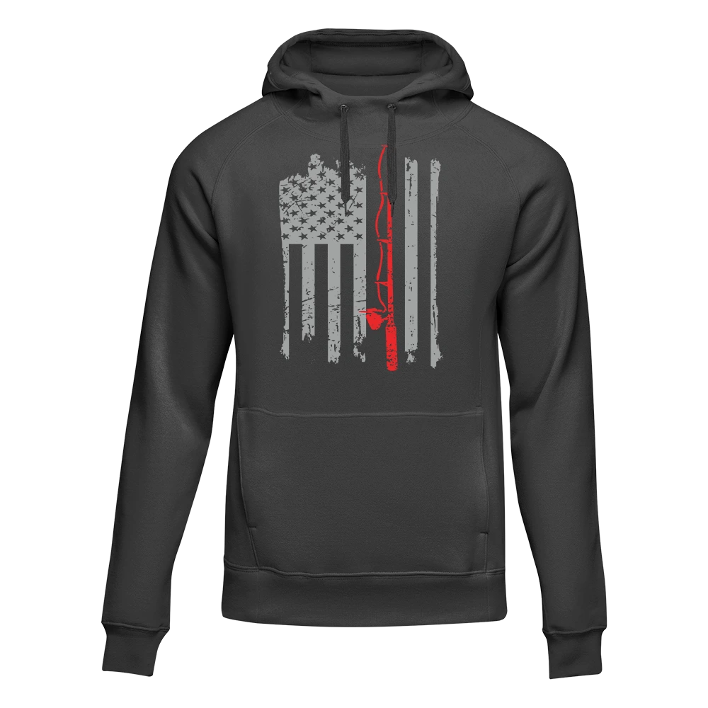 Fishing Rod American Flag Women Hoodie