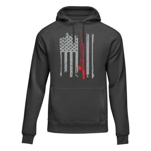 Fishing Rod American Flag Women Hoodie