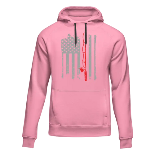 Fishing Rod American Flag Women Hoodie