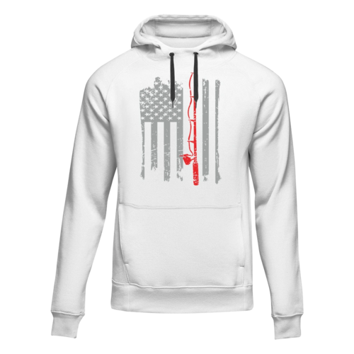 Fishing Rod American Flag Women Hoodie