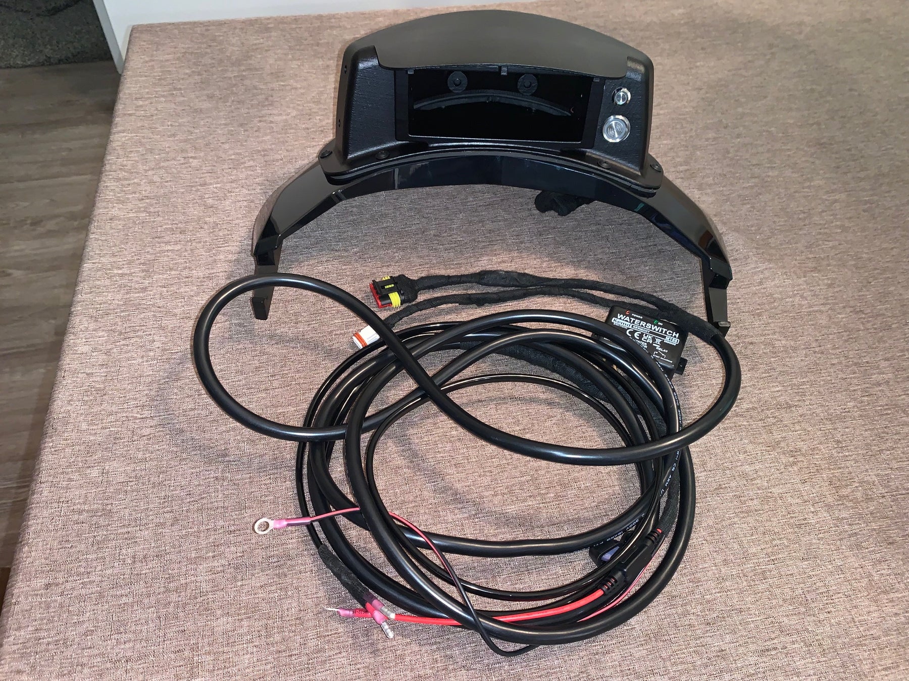 Offshore Radio Housing with bilge alarm.  If water enters the hull, your buzzer will alert you allowing time to head to shore.