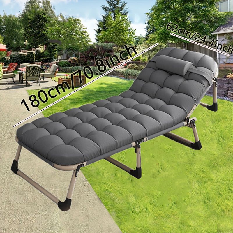 Heavy duty folding bed, camping bed with flip-up mattress (mattress