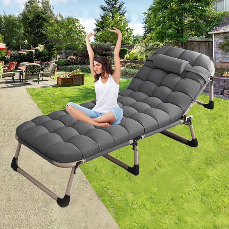Heavy duty folding bed, camping bed with flip-up mattress (mattress