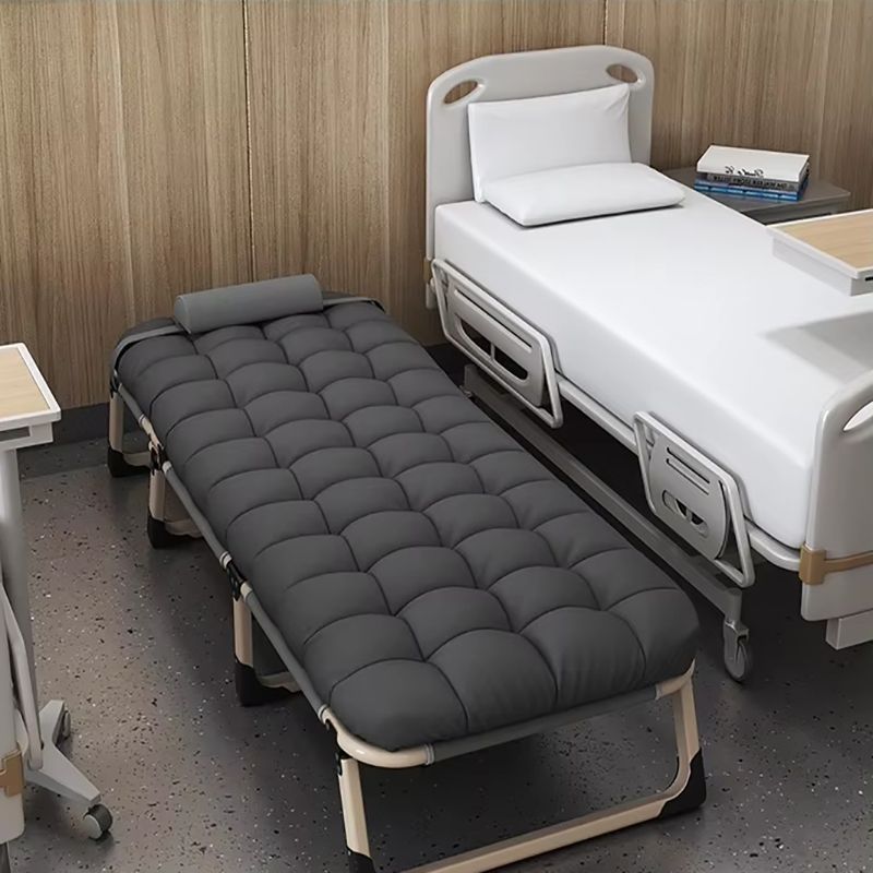 Heavy duty folding bed, camping bed with flip-up mattress (mattress